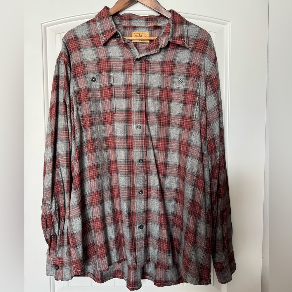 Men’s Red Head Ranch Red and Gray Flannel. Size XL.